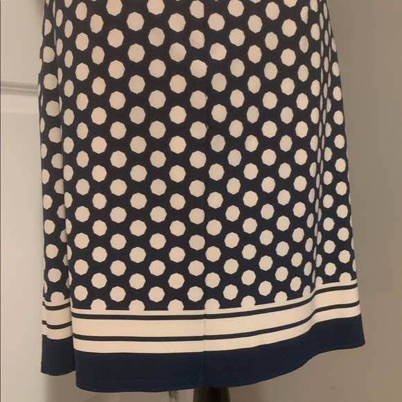 Faux Wrap Navy/White Polka Dot Eliza J Dress - Picture 9 of 13